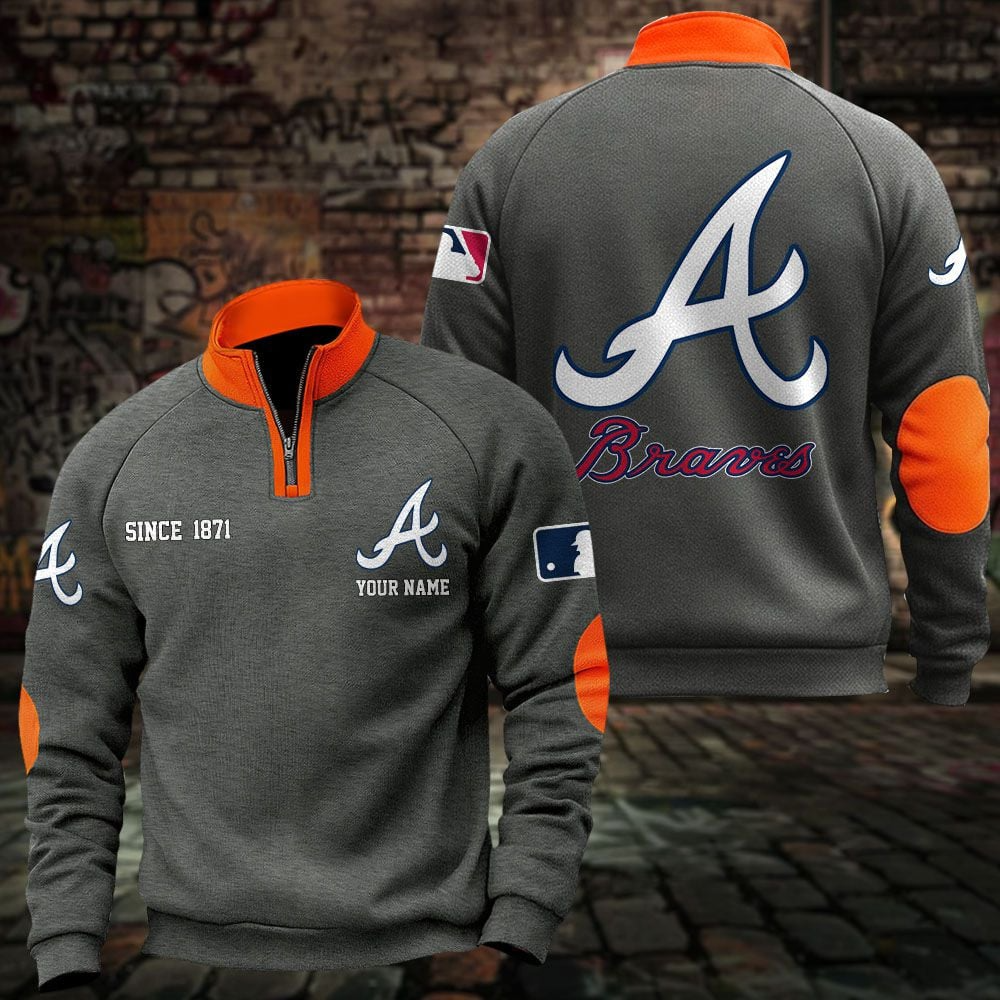 ATL x MLB Sweatshirts Quarter Collared Sweatshirt Pullover DatND DVT