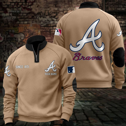 ATL x MLB Sweatshirts Quarter Collared Sweatshirt Pullover DatND DVT