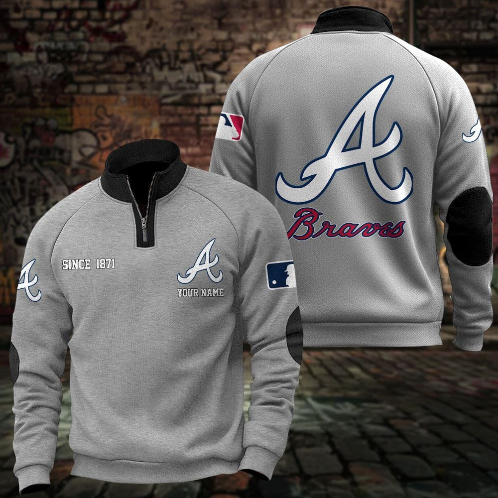 ATL x MLB Sweatshirts Quarter Collared Sweatshirt Pullover DatND DVT