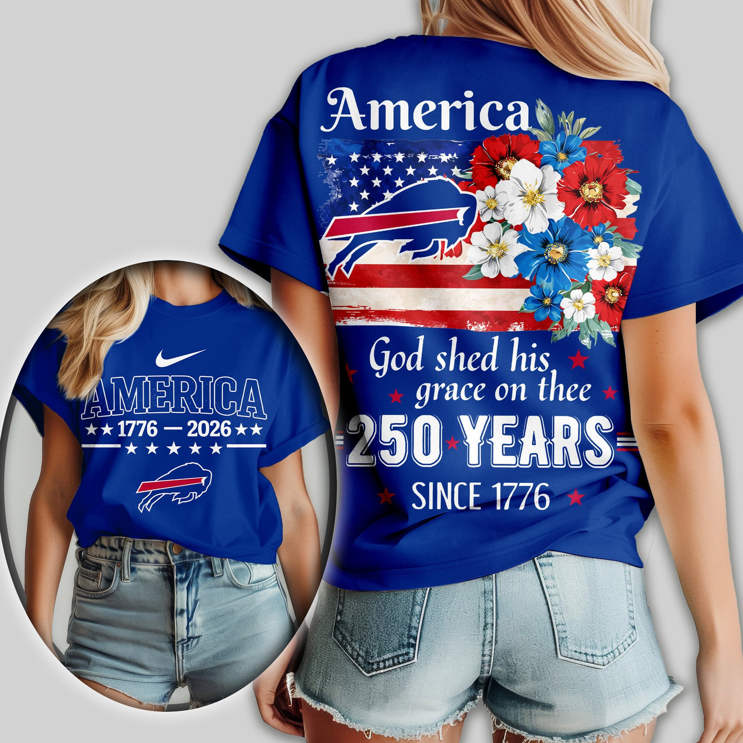 BB Premium NFL America God Shed His Grace On Thee Women Shirt DDT  NTL