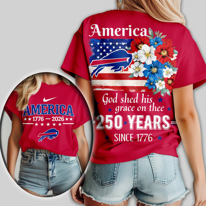 BB Premium NFL America God Shed His Grace On Thee Women Shirt DDT  NTL
