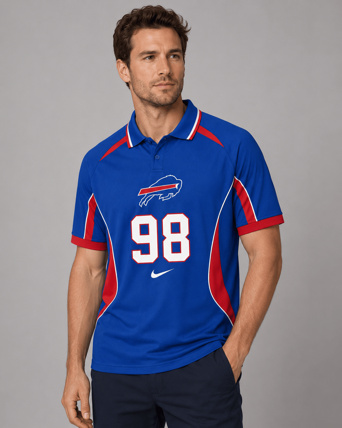 BB Premium NFL Custom Number Sports Style Polo Shirt