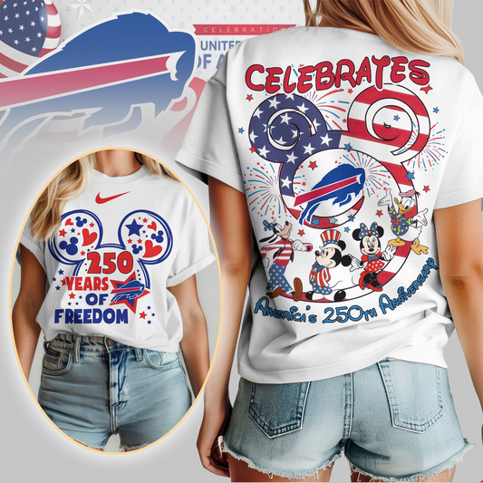 BB Premium NFL Mickey Celebrates America 250th Anniversary Women Shirt DDT NTL