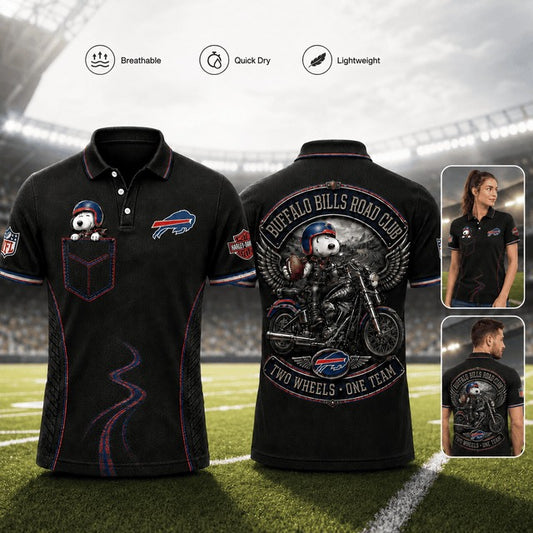 BB Premium NFL Snoopy Biker Game Day Polo Shirt 100626