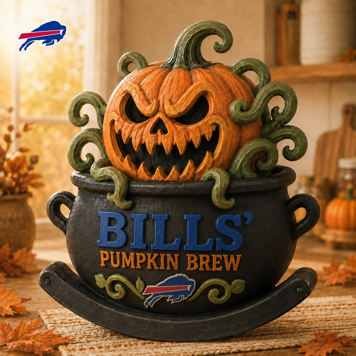 BB Premium Pumpkin Brew Wooden Block Custom Shape 3 Layers