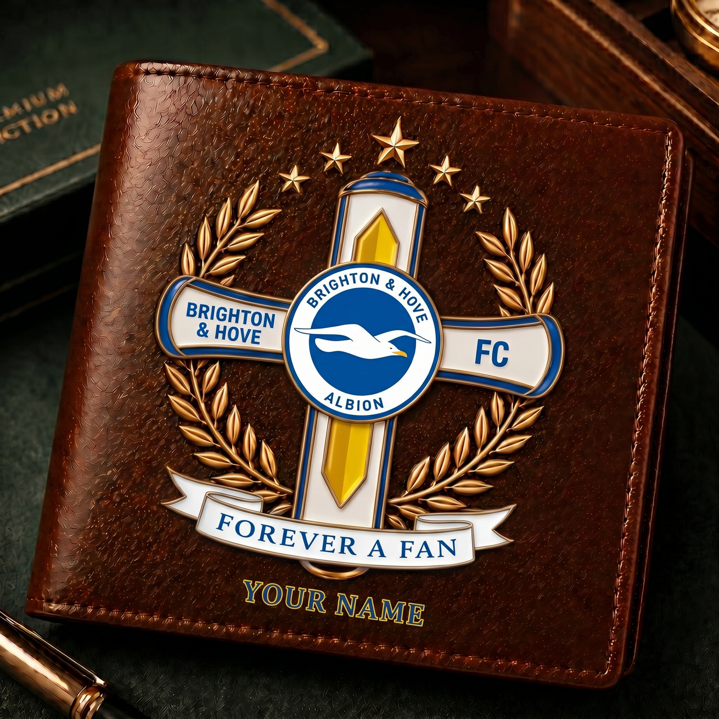 BHA x EPL Cross Men Leather Wallet Custom Any Name Gifts 230626