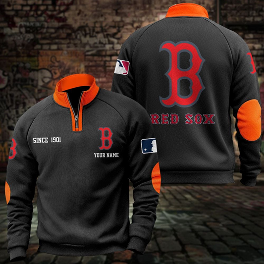 BOS x MLB Sweatshirts Quarter Collared Sweatshirt Pullover DatND DVT