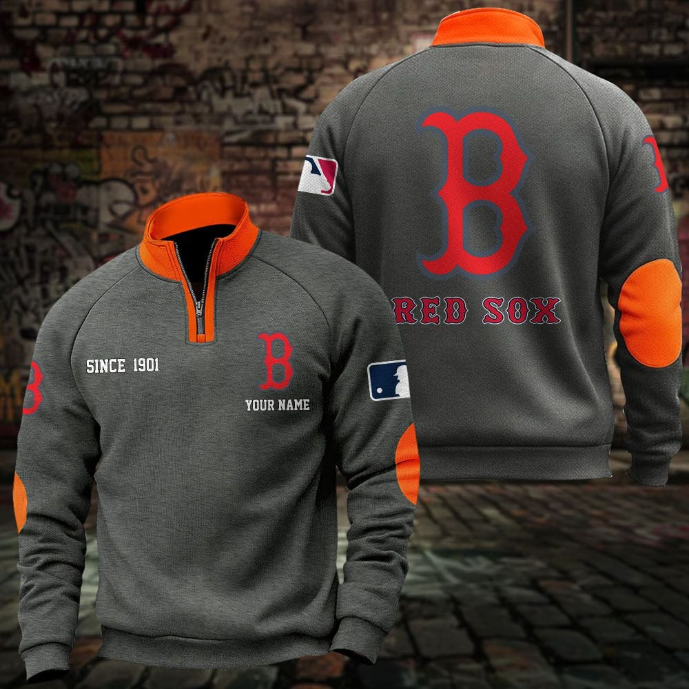 BOS x MLB Sweatshirts Quarter Collared Sweatshirt Pullover DatND DVT