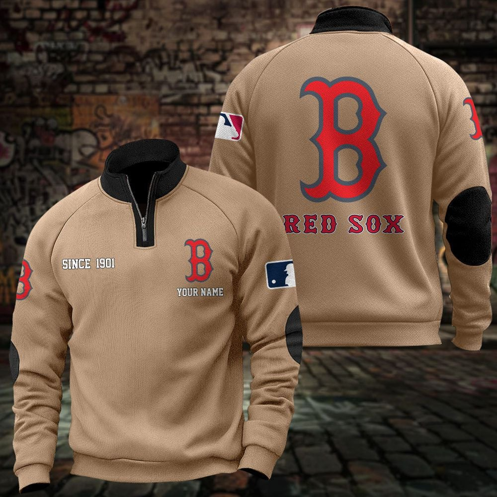BOS x MLB Sweatshirts Quarter Collared Sweatshirt Pullover DatND DVT