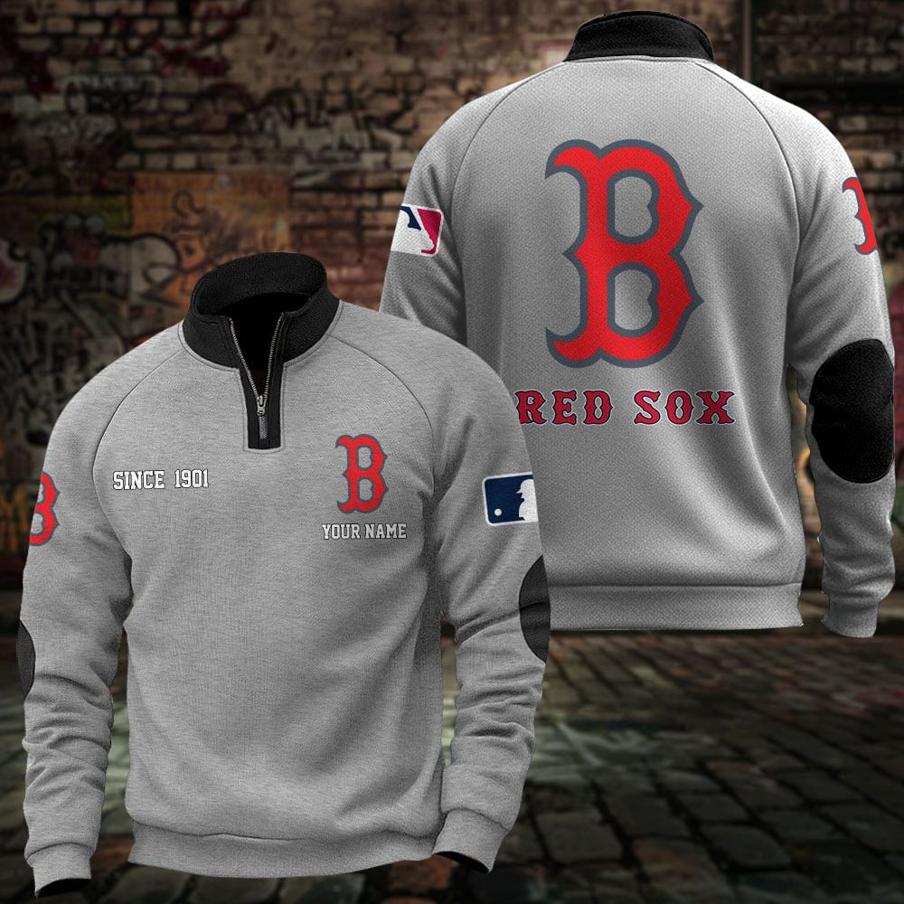 BOS x MLB Sweatshirts Quarter Collared Sweatshirt Pullover DatND DVT