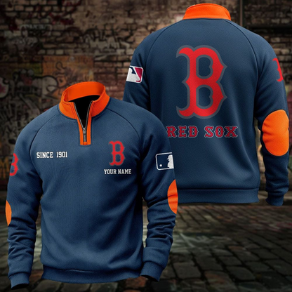 BOS x MLB Sweatshirts Quarter Collared Sweatshirt Pullover DatND DVT