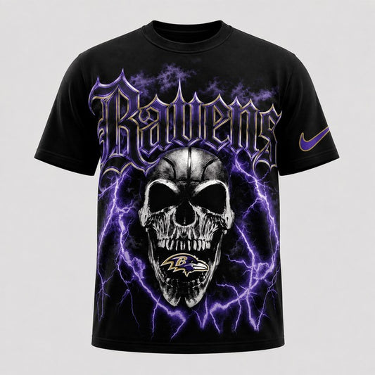 BR Premium NFL Premium Skull Lightning Graphic T-Shirt