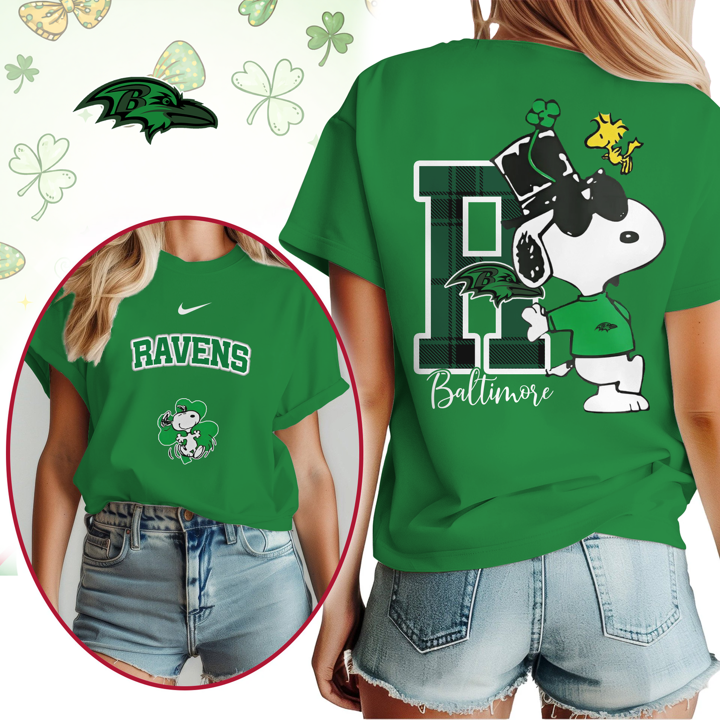 BR Premium NFL Snoopy St. Patricks Day Shirt DDT NTL
