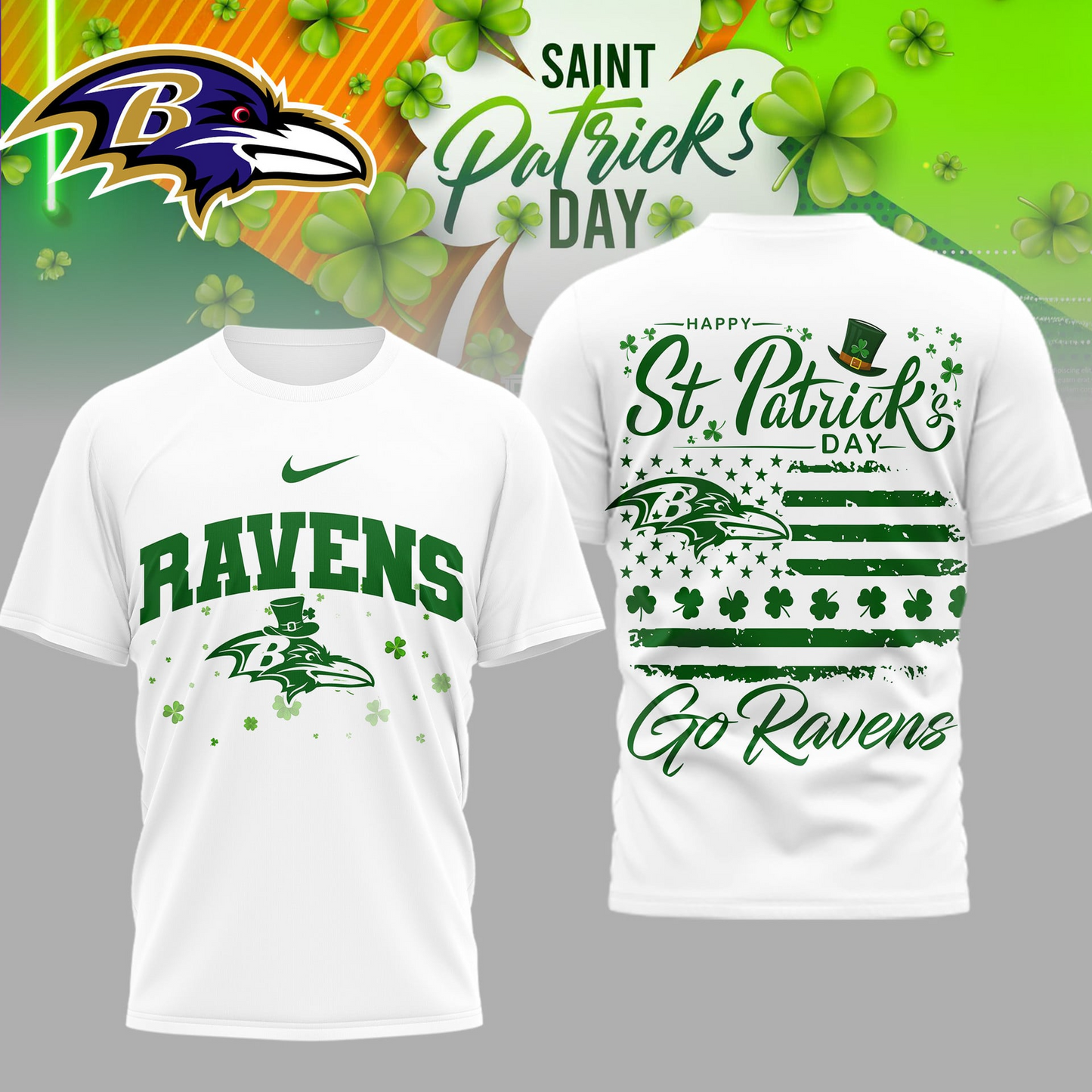 BR Premium NFL St. Patricks Day 3D Shirt DDT CTND