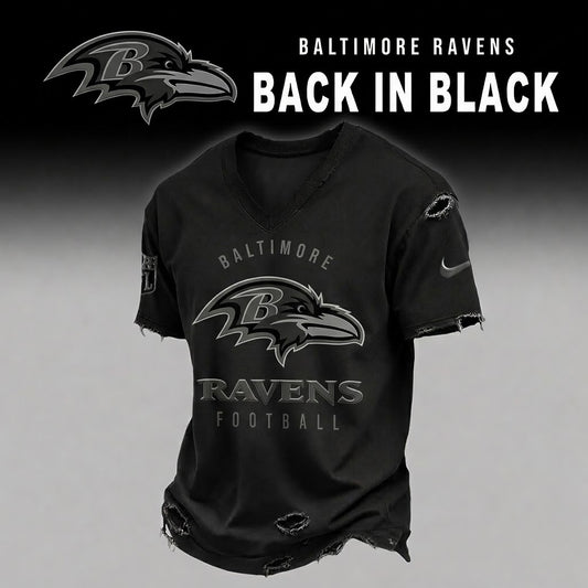 BR x NFL Back In Black V-neck Shirt 290626