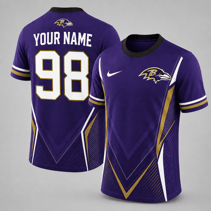 BR x NFL Custom Name Number Personalized Athletic T-Shirt