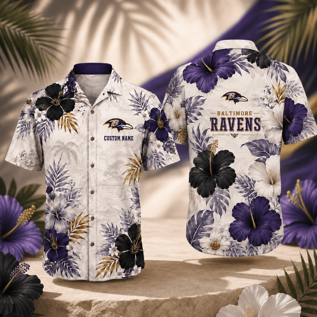 BR x NFL Tropical Floral Hawaiian Shirt 160626