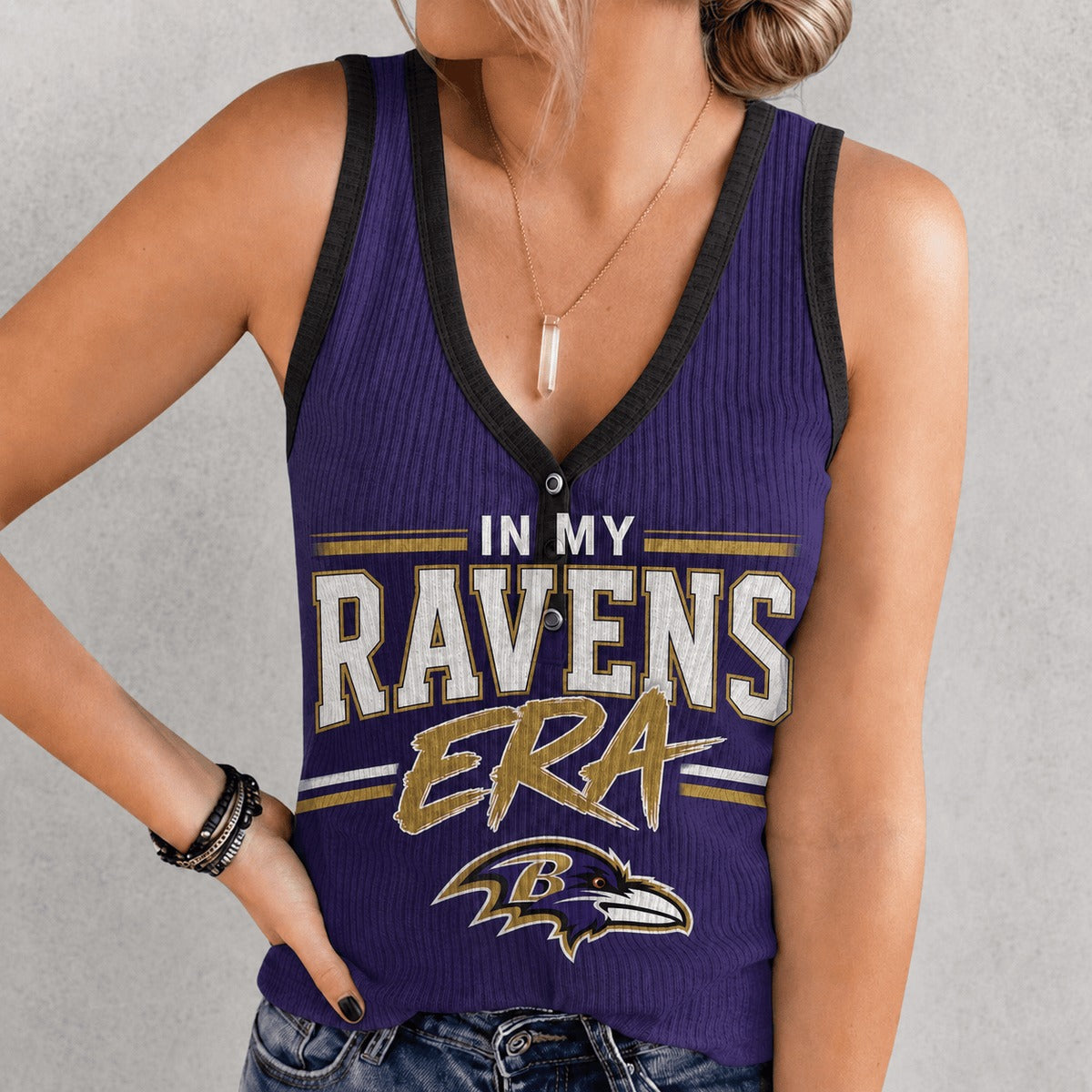 BR x NFL Women V-Neck Ribbed Tank Top Premium Personalized Gift For Fan 250626