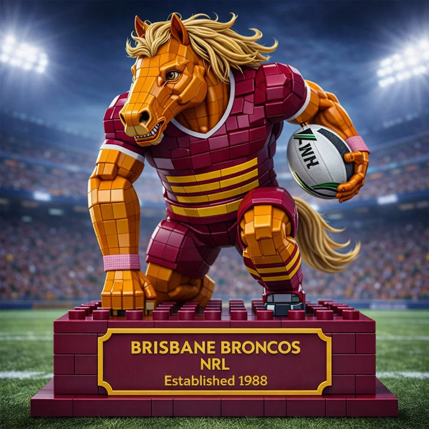 BRI X Premium NRL Special Mascot Acrylic Block Plaque Limited Editions NDT NHT