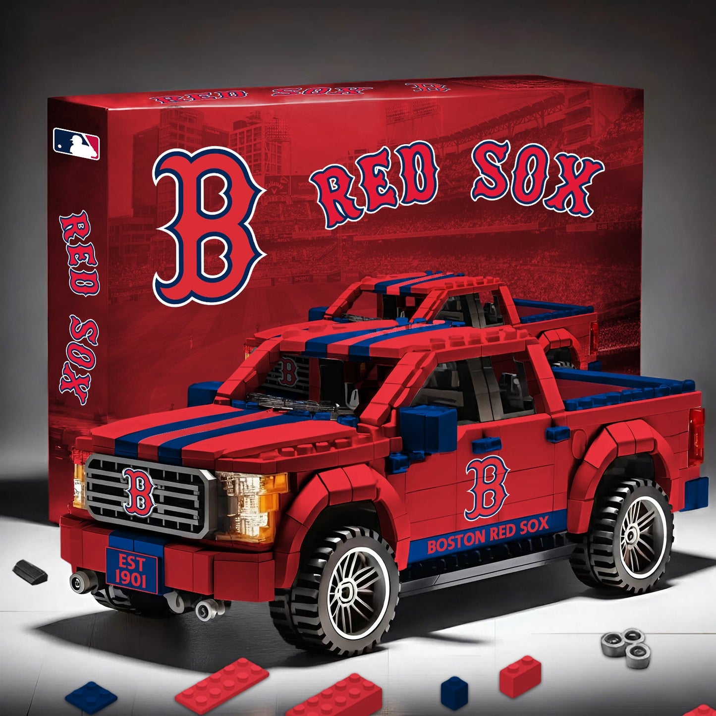 MLB 3D Racing Truck Model Building Block Set 0112 V1 NAK NHM