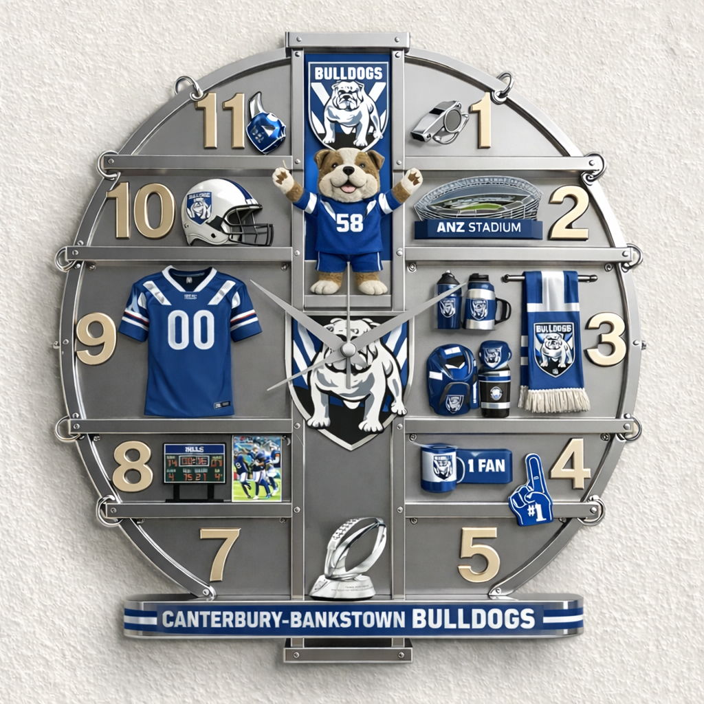 BUL x NRL 3D Visual Effect Acrylic Wall Clock DDT CTND