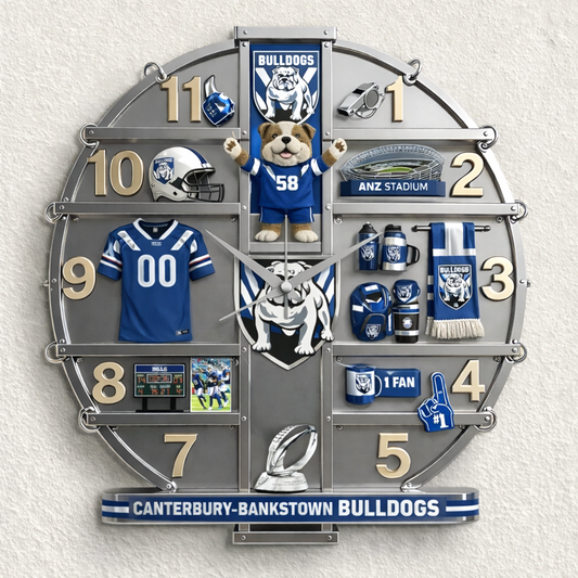 BUL x NRL 3D Visual Effect Acrylic Wall Clock DDT CTND