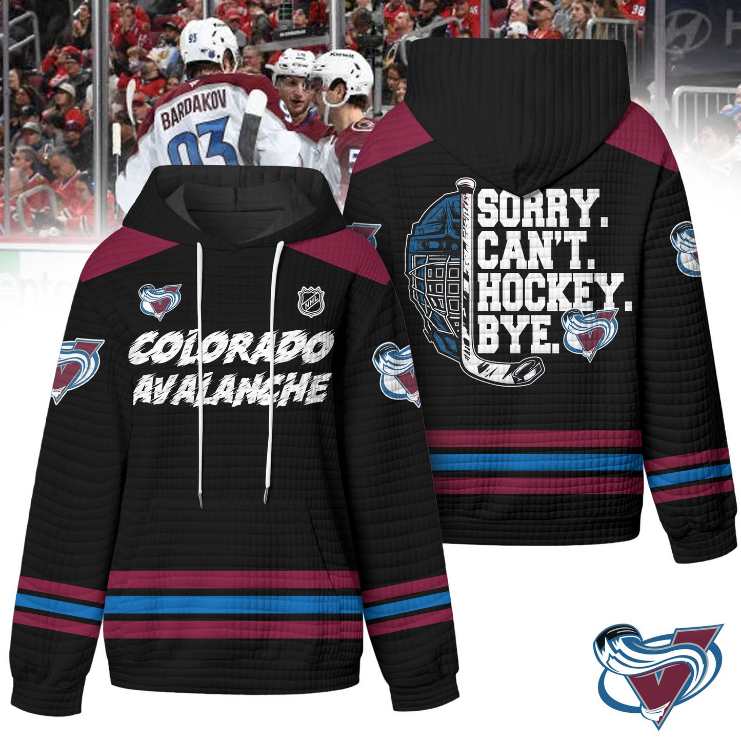 CA Premium NHL Sorry Busy Hockey Waffle Hoodie DDT NTL