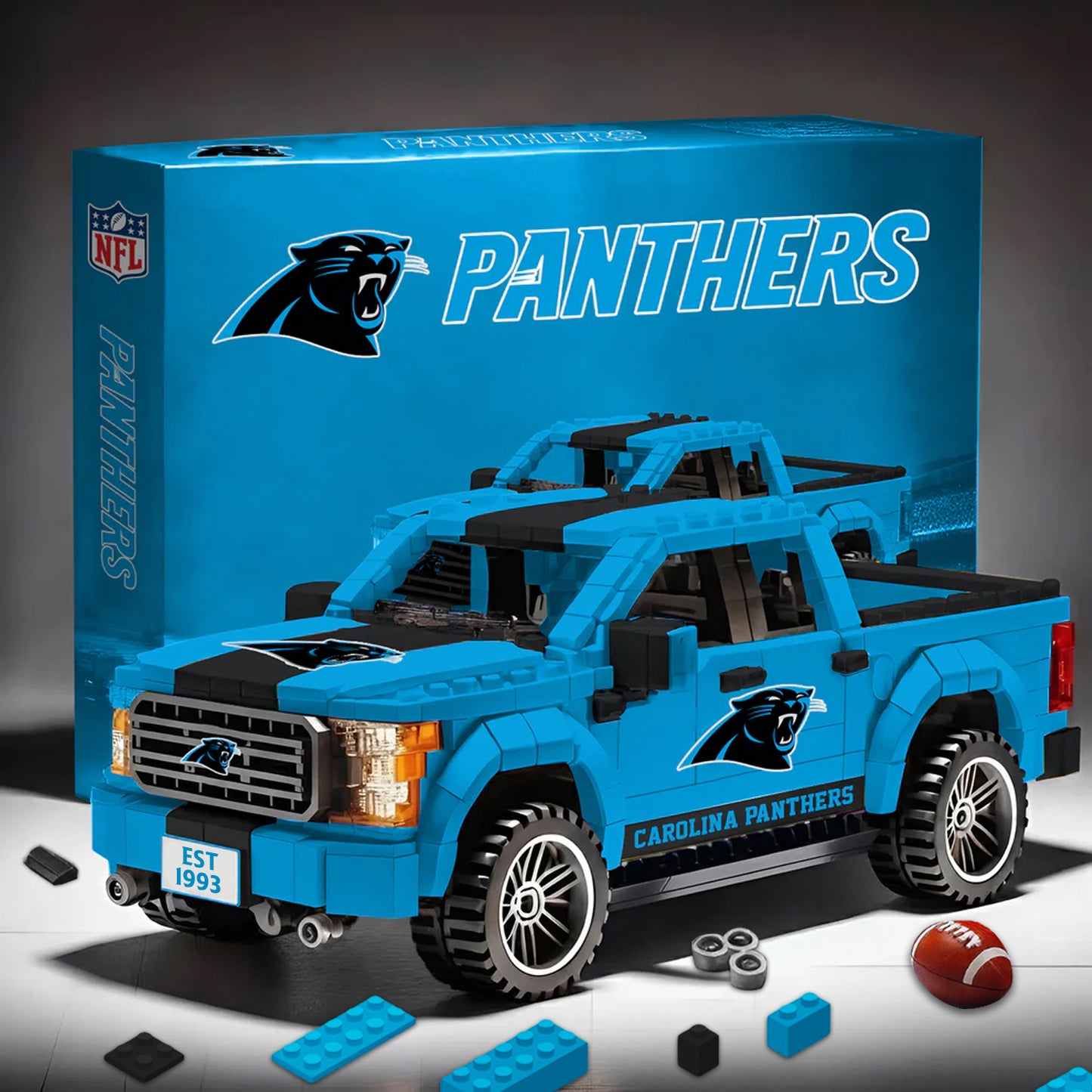 CAR X NFL 3D Racing Truck Model Building Block Set NDT NHM