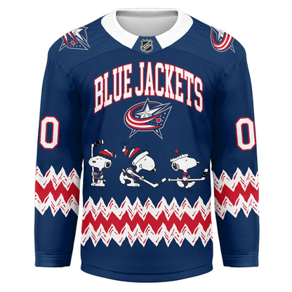 CBJ Premium NHL Snoopy Personalized Hockey Jersey DDT CTND