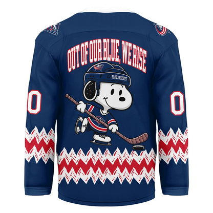 CBJ Premium NHL Snoopy Personalized Hockey Jersey DDT CTND