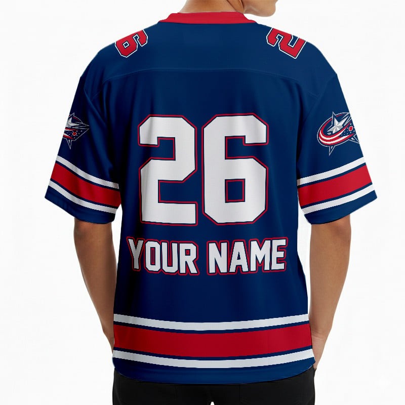 CBJ x Hockey Ice Short Sleeves Jersey Shirt Custom Any Number Gift DDT TTTZ