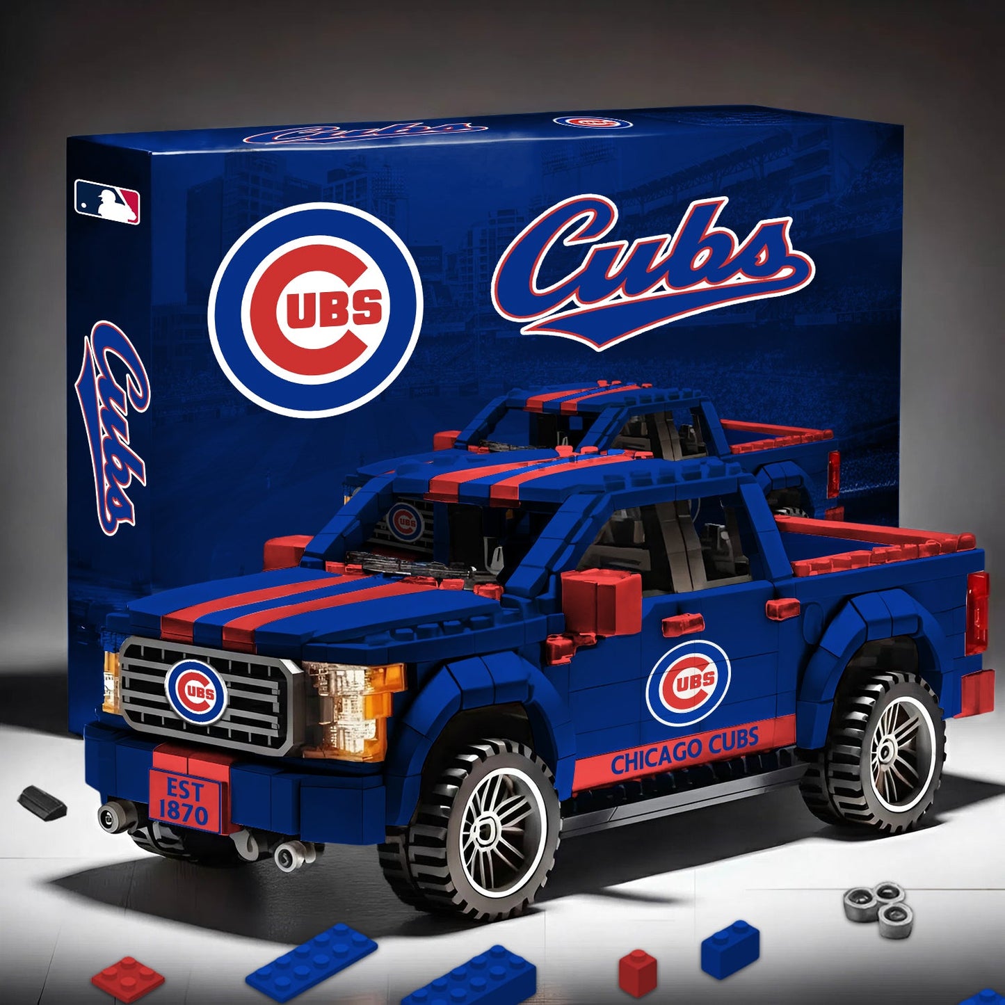 MLB 3D Racing Truck Model Building Block Set 0112 V1 NAK NHM