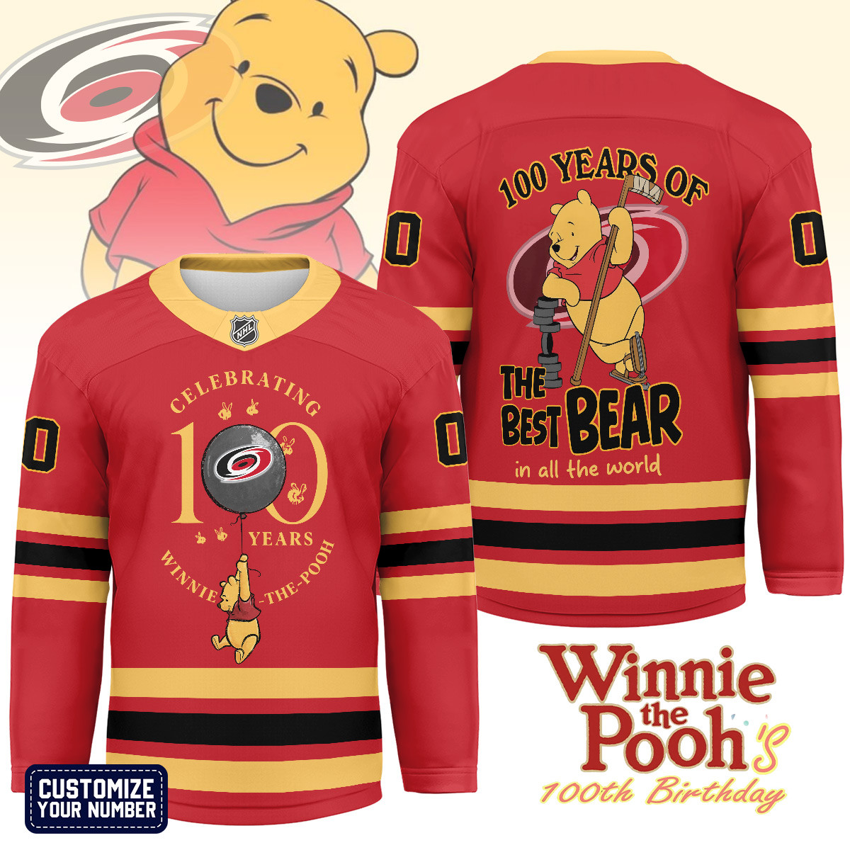 CH x NHL Premium Winnie The Pooh 100th Anniversary Hockey Jersey DDT CTND