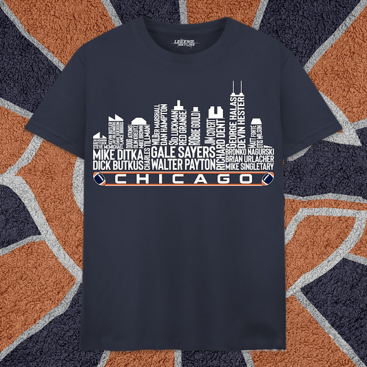 CHI Football Greatest Of All Time Team Legends, City Skyline Shirt DDT CTND