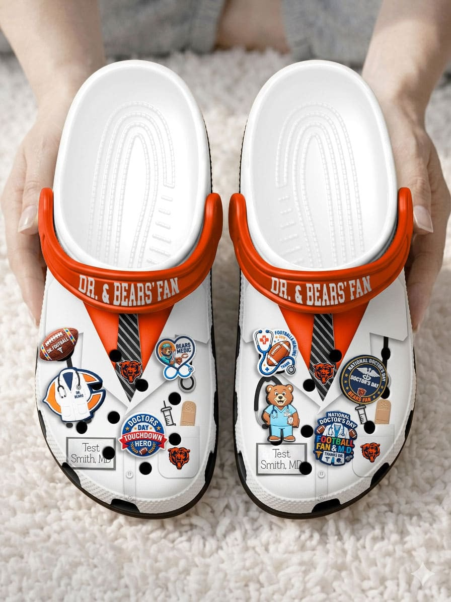 CHI PREMIUM NFL NATIONAL DOCTOR'S DAY CLOGS WITH 8 CHARMS DDT  CTND