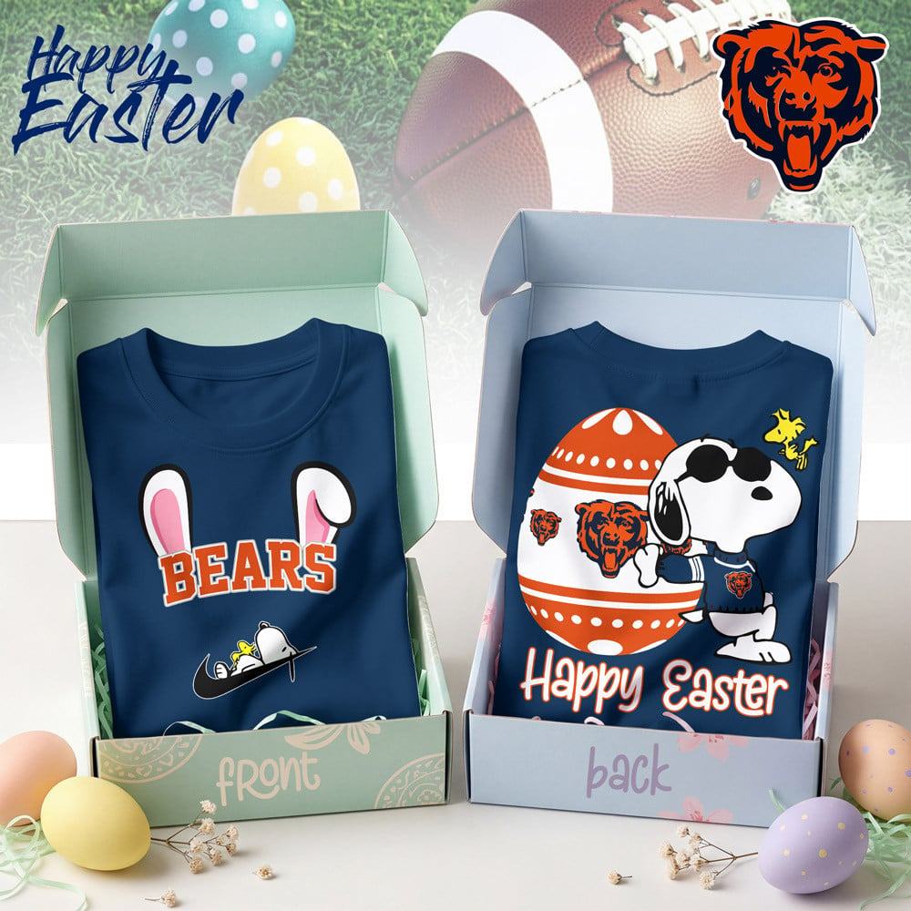 CHI Premium NFL Happy Snoopy Easter T-shirt DDT NTL