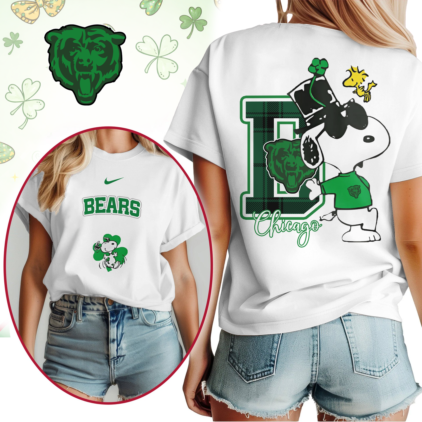 CHI Premium NFL Snoopy St. Patricks Day Shirt DDT NTL