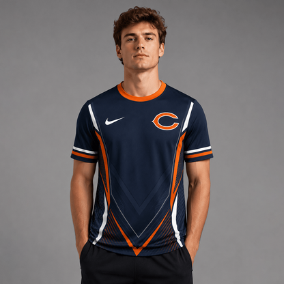 CHI x NFL Custom Name Number Personalized Athletic T-Shirt