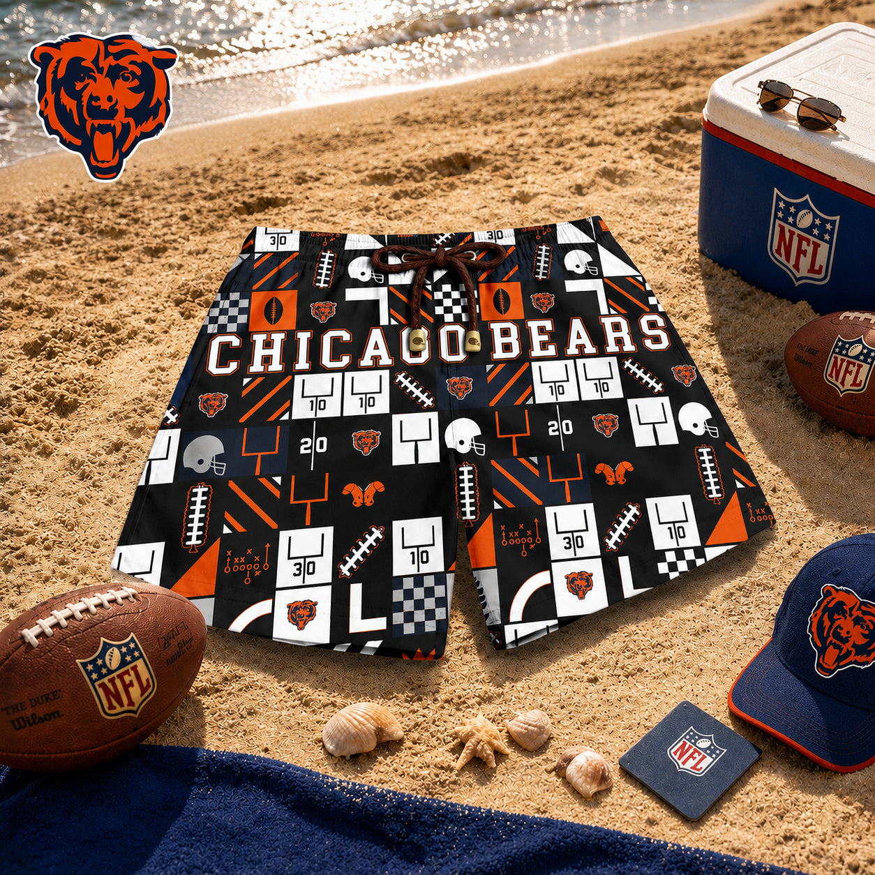 CHI x NFL Luxury Beach Shorts 180626