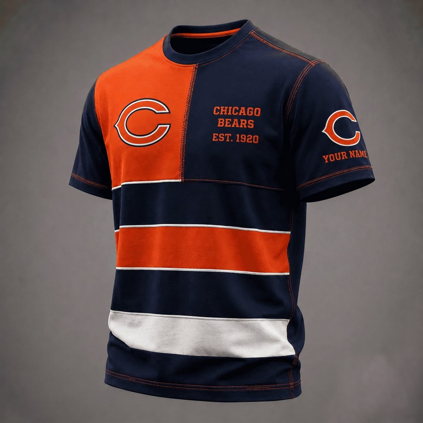 CHI x NFL Premium Vintage All Over Print T-Shirt 3D Personalized Gift For True Fan