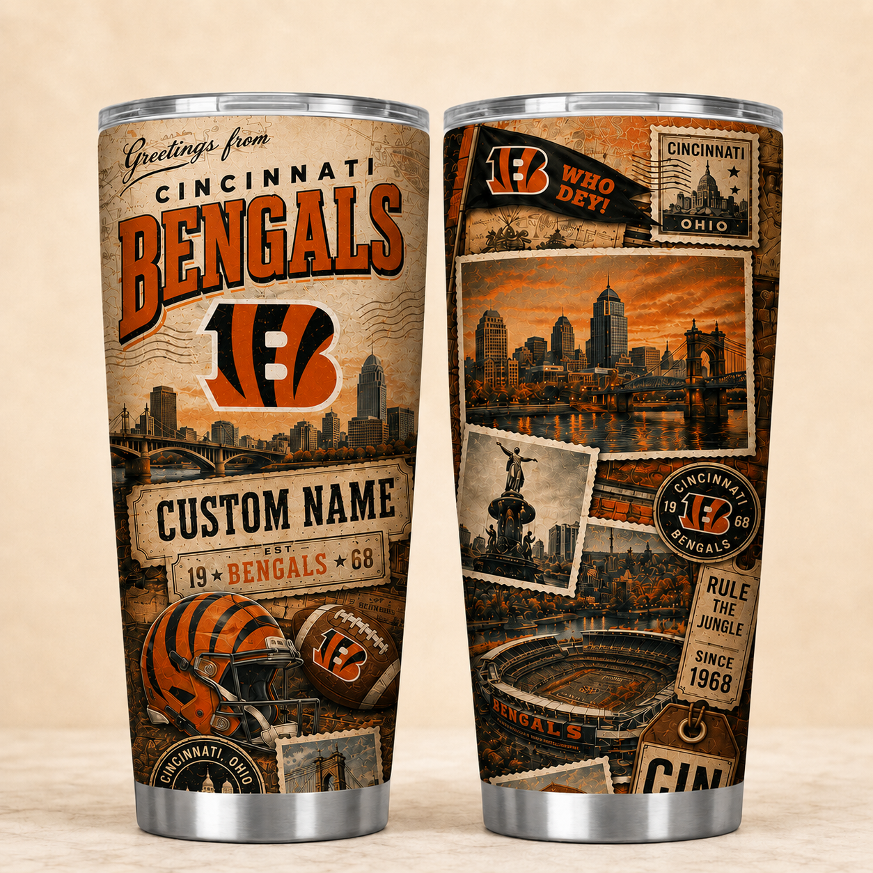 CIN Personalized Premium NFL Classic Tumbler 190626