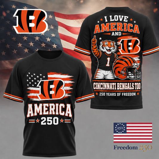 CIN Premium NFL 250 Years Of Freedom 3D Shirt120626
