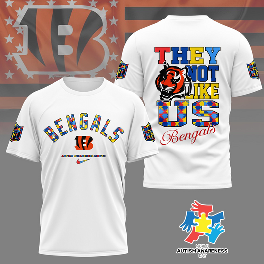 CIN Premium NFL Autism Awareness Month 3D Shirt DDT  NTL