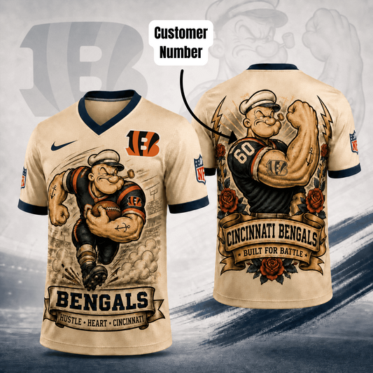 CIN Premium NFL Popeye Vintage Tattoo 3D T-Shirt DDT 050626 HLPHUONG