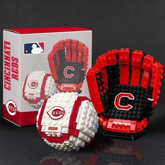 CIN x MLB Teams Baseball Glove & Ball Building Block Set TT TL