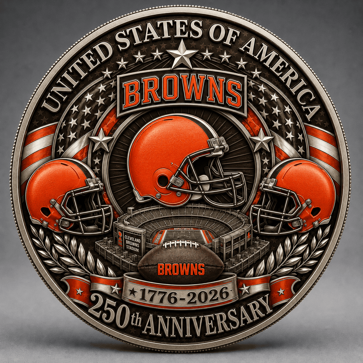CLE Premium NFL 250 Years Of Freedom Commemorative Coin DDT 090626 NTL