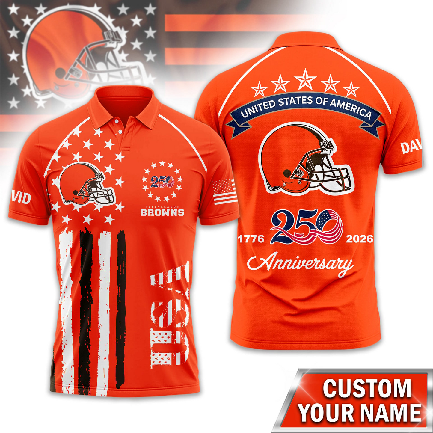 CLE Premium NFL American Semiquincentennial Polo Shirt 010726