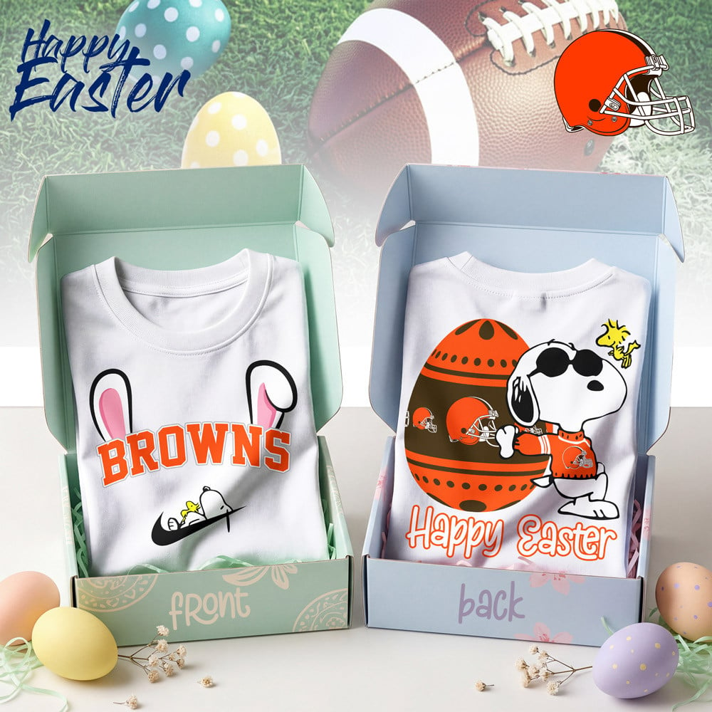 CLE Premium NFL Happy Snoopy Easter T-shirt DDT NTL
