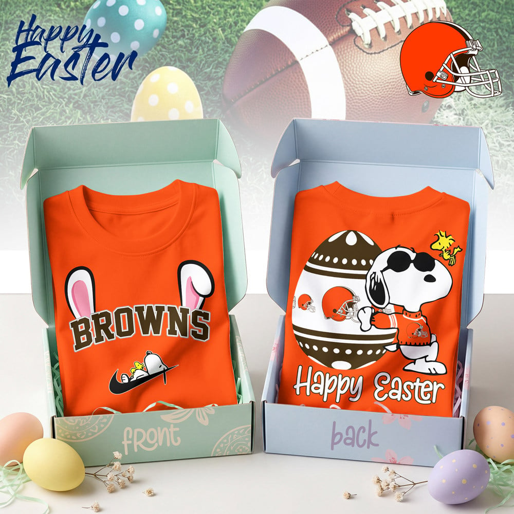 CLE Premium NFL Happy Snoopy Easter T-shirt DDT NTL