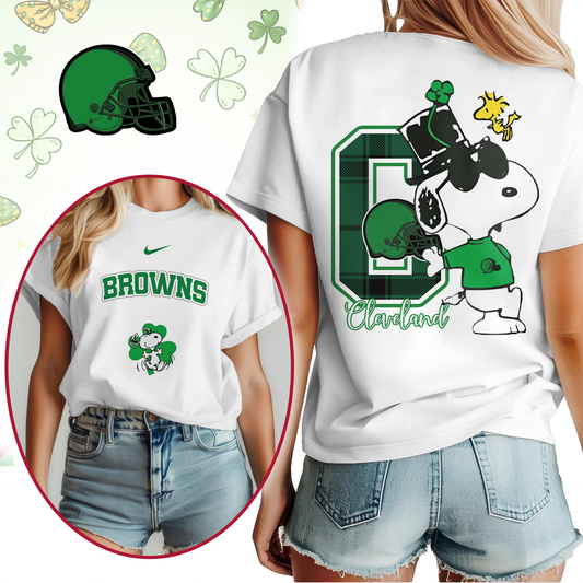 CLE Premium NFL Snoopy St. Patricks Day Shirt DDT NTL